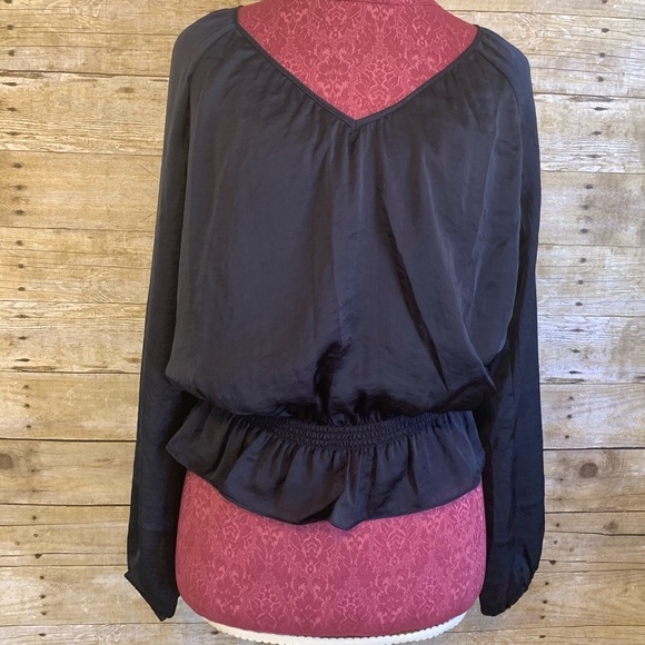 Michael Kors navy long sleeve peplum Sz M - Picture 1 of 4